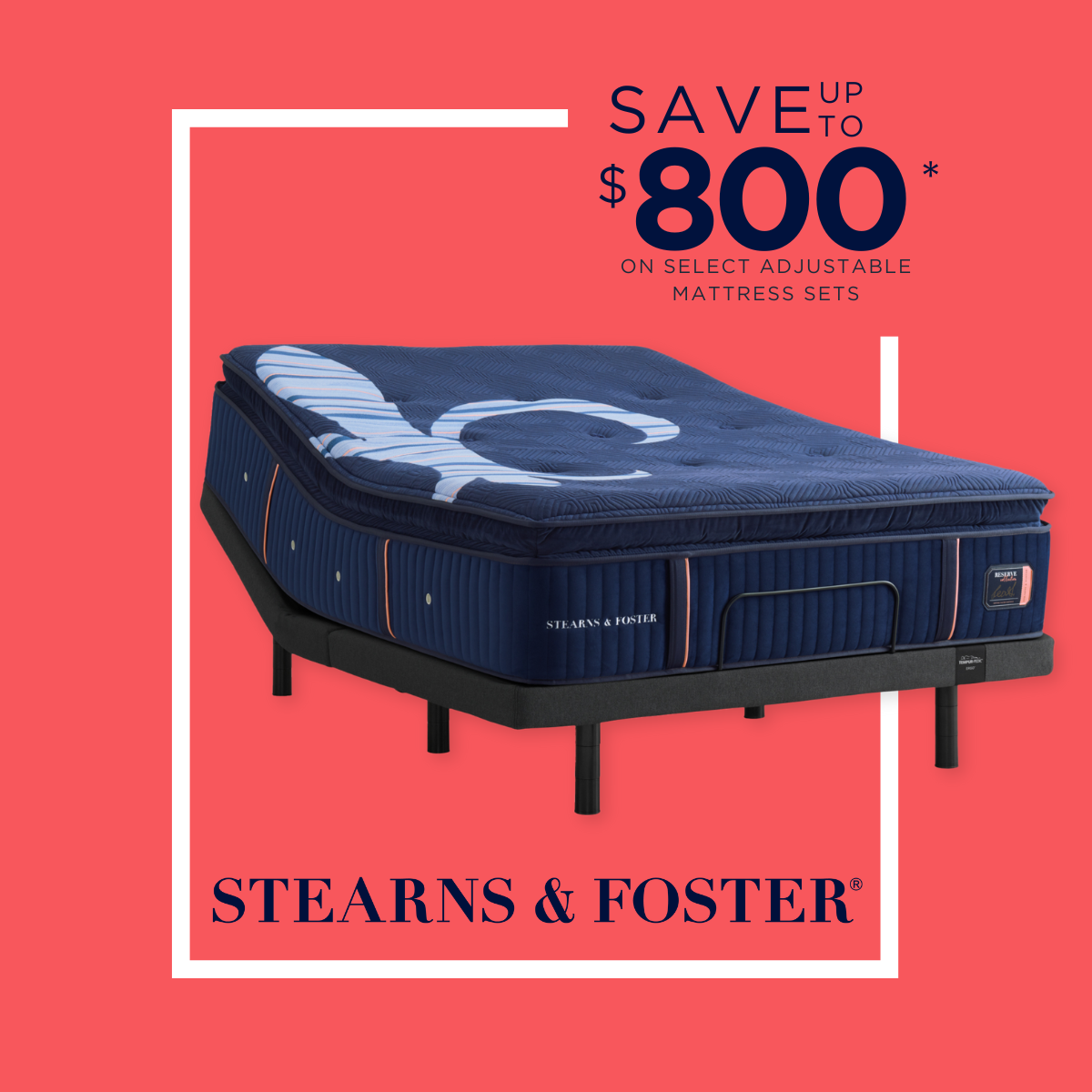 Stearns and Foster mattress on an adjustable base from Sleepology