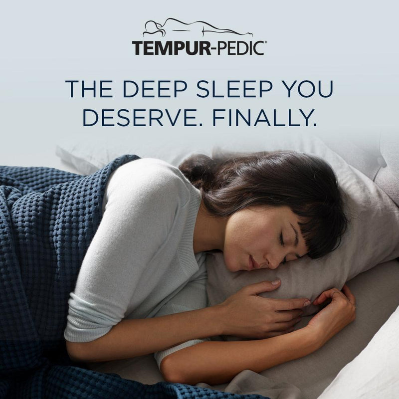 Person sleeping comfortably, experiencing deep sleep with Tempur-Pedic Luxe Egyptian Cotton Sheets - Available at Sleepology Mattress Shop.