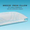 TEMPUR-Breeze® ProHi Pillow close-up, showcasing the cooling SmartClimate® cover and high-profile support, perfect for side and back sleepers. Available now at Sleepology Mattress Shop