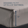 Tempur-Pedic Luxe Egyptian Sheet fitted on a mattress up to 13 inches deep, showcasing its deep-pocket fit - Available at Sleepology Mattress Shop.