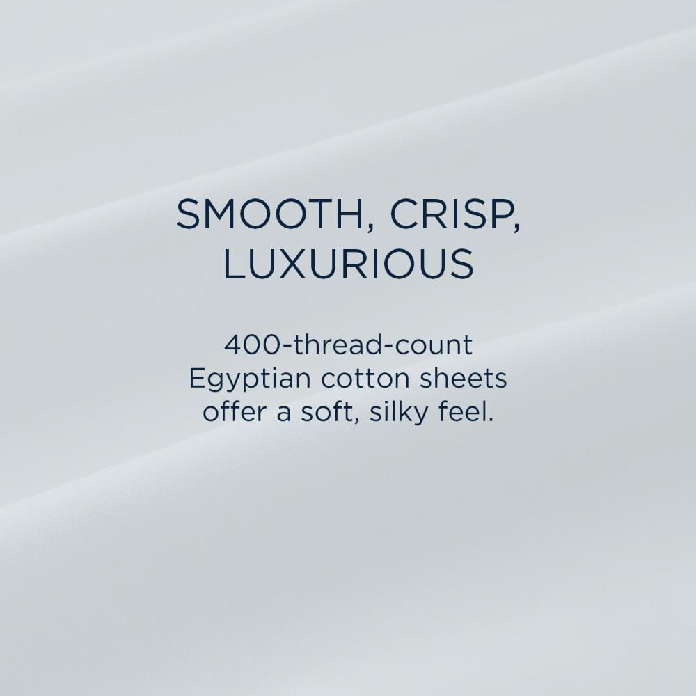 Smooth surface of the Tempur-Pedic Luxe Egyptian Sheets, highlighting their 400-thread count for a soft and luxurious feel - Available at Sleepology Mattress Shop.