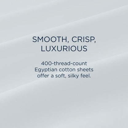 Smooth surface of the Tempur-Pedic Luxe Egyptian Sheets, highlighting their 400-thread count for a soft and luxurious feel - Available at Sleepology Mattress Shop.