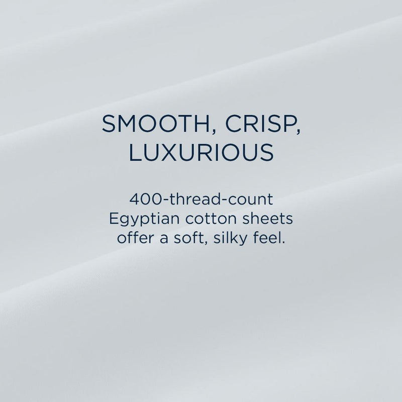 Smooth surface of the Tempur-Pedic Luxe Egyptian Sheets, highlighting their 400-thread count for a soft and luxurious feel - Available at Sleepology Mattress Shop.