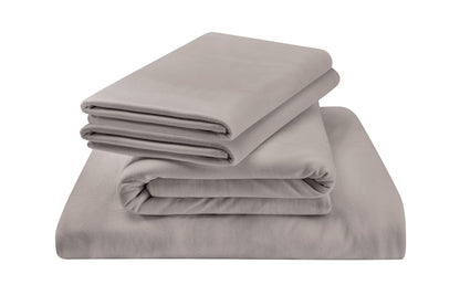 Tempur-Pedic TEMPUR Adapt™ Luxe Egyptian Cotton Sheet Set in Graphite Color, Stacked Display - Luxurious 400-thread count bedding available at Sleepology Mattress Shop.