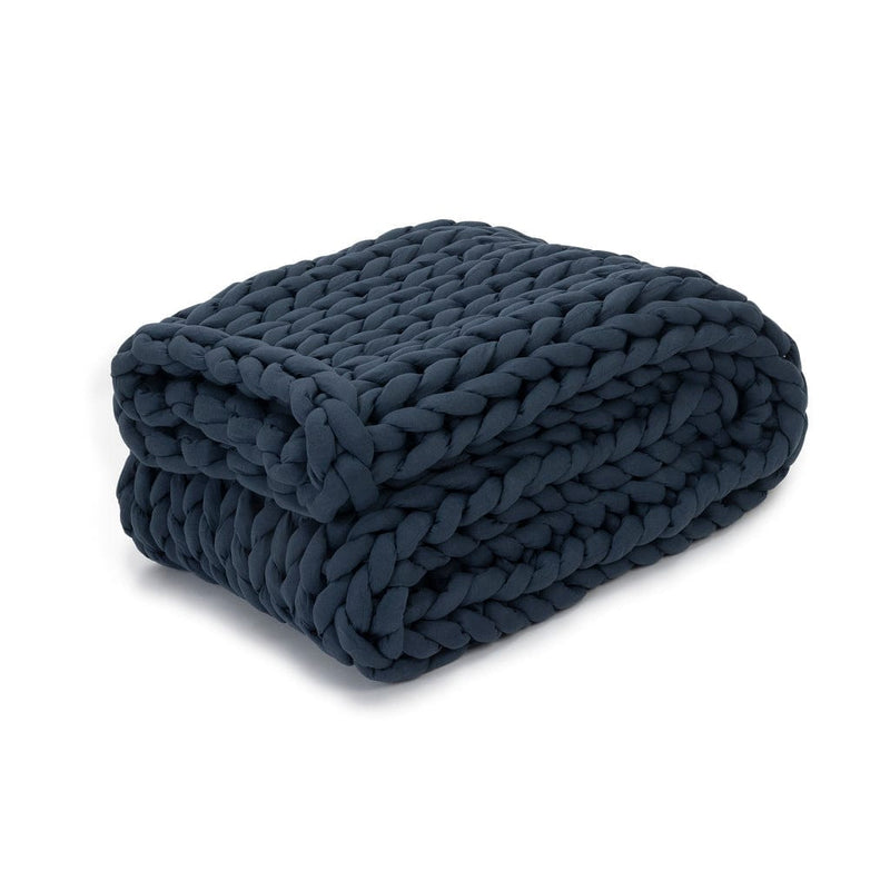 Nuzzie Weighted Blanket 8 lbs / Dusty Blue Nuzzie Comfort Knit: The Revolutionary Weighted Blanket for Transformative Comfort Sleepology mattress Sleep deeper