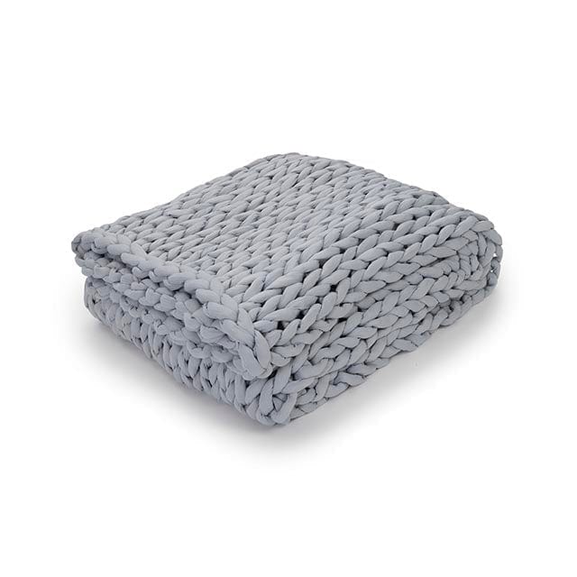 Nuzzie Weighted Blanket 8 lbs / Misty Grey Knit Weighted Blanket Sleepology mattress Sleep deeper
